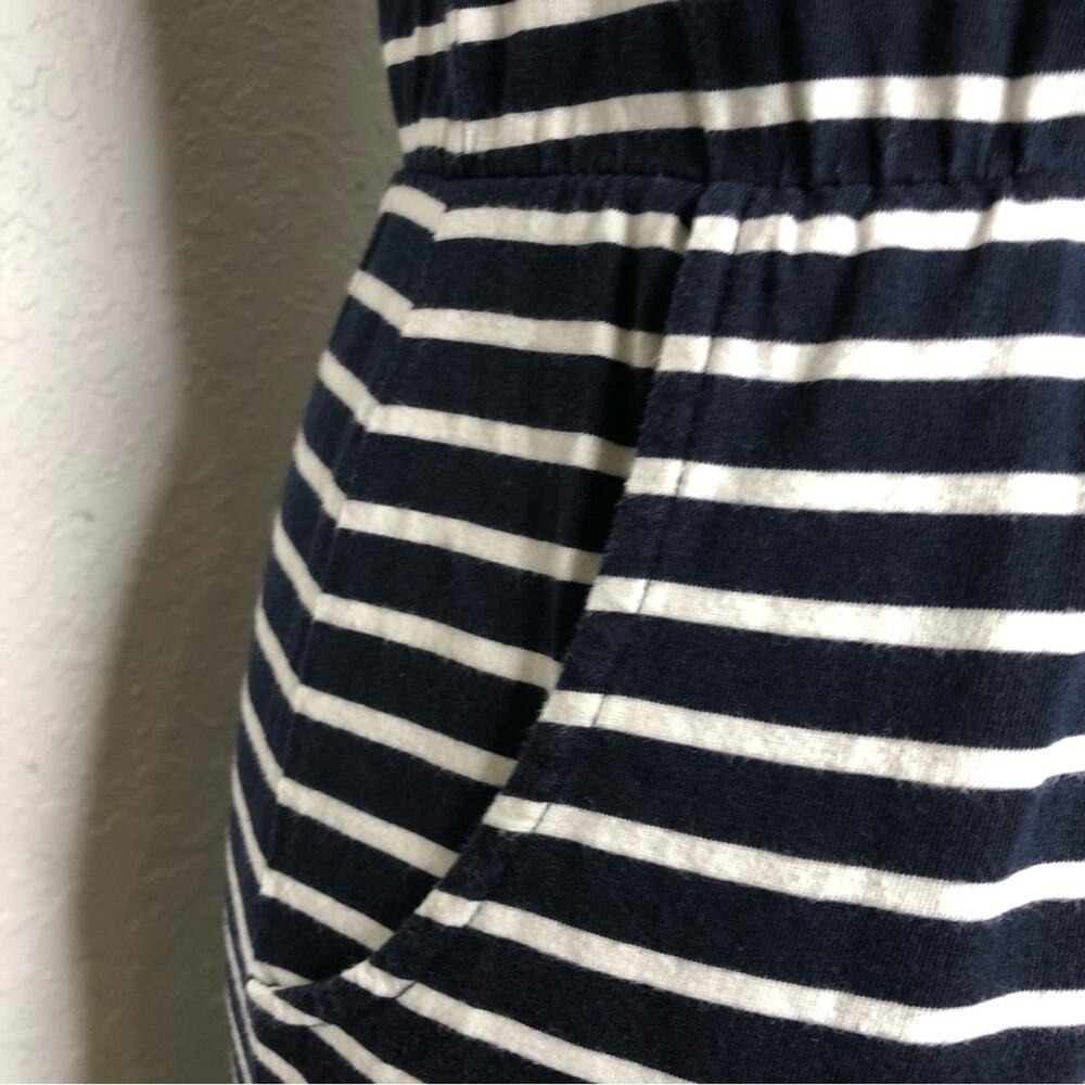 Boden navy blue white striped cap sleeve knit dress size 2R - Picture 5 of 16